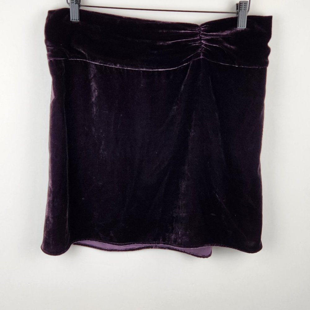 Jigsaw Purple Velvet Mini Skirt sz XL?
